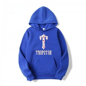 Trapstar Anime T-Flowers Pattern Hoodie Herren Blau Österreich | GT60-442