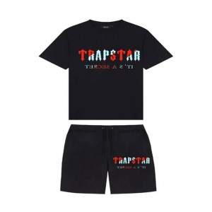 Trapstar Chenille Decoded Set Kurze Hose Herren Schwarz Österreich | IP90-554