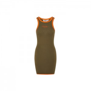 Trapstar Contrast Racer Kleid Damen Khaki Orange Österreich | JQ18-746