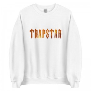 Trapstar Fire Logo Sweatshirts Herren Weiß Österreich | MF96-728