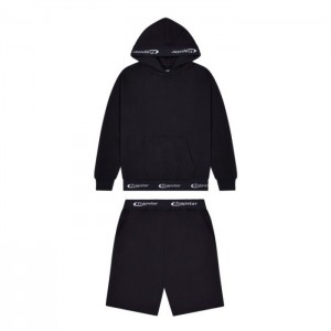 Trapstar Hyperdrive Rib Hoodie Shorts Set Trainingsanzug Herren Schwarz Österreich | YH81-316