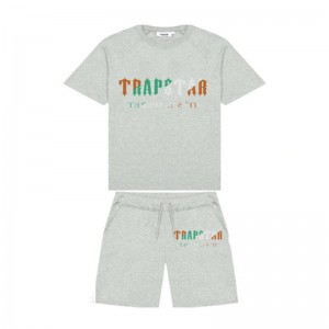 Trapstar Irongate Arch Chenille Set Kurze Hose Herren Grau Österreich | BC39-591