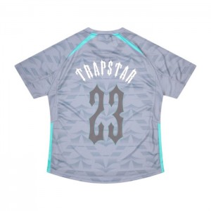 Trapstar Irongate Football Jersey T-shirts Herren Grau Blau Österreich | LQ01-700