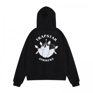 Trapstar Streetwear Strikers Hoodie Herren Schwarz Österreich | KY50-306