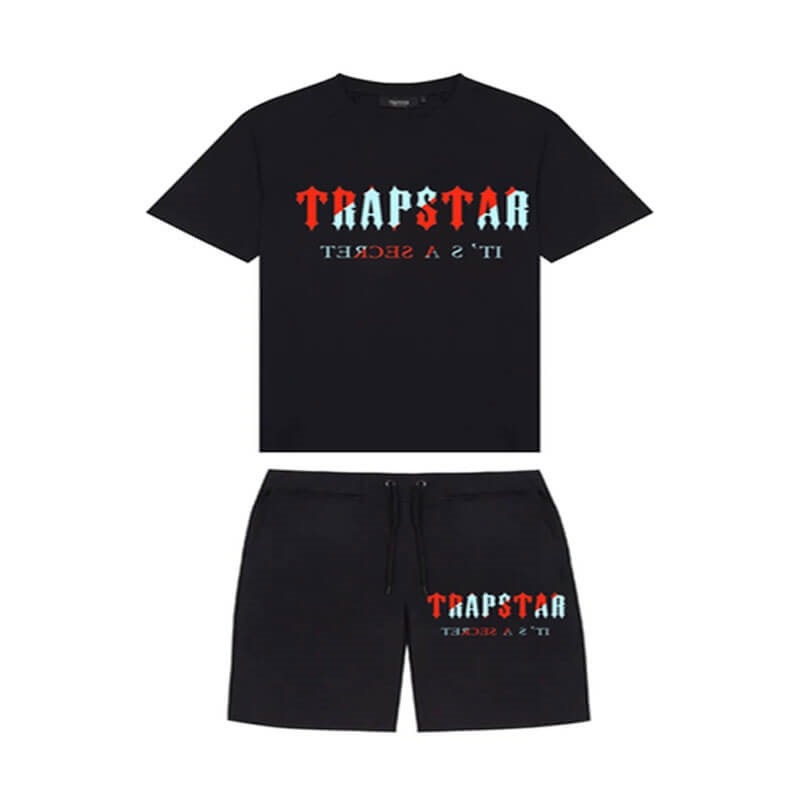 Trapstar Chenille Decoded Set Kurze Hose Herren Schwarz Österreich | IP90-554