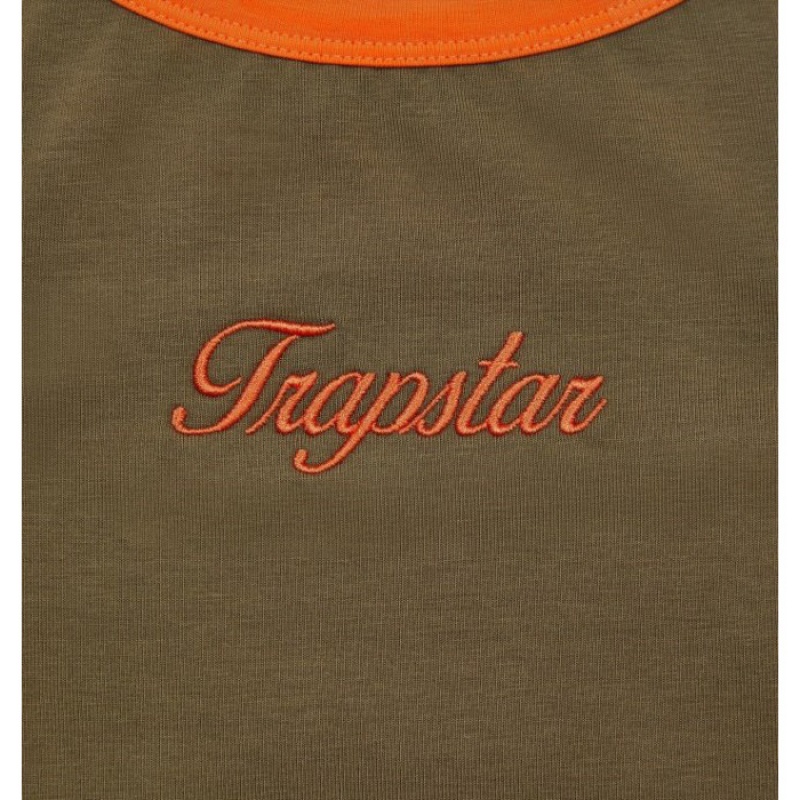 Trapstar Contrast Racer Kleid Damen Khaki Orange Österreich | JQ18-746