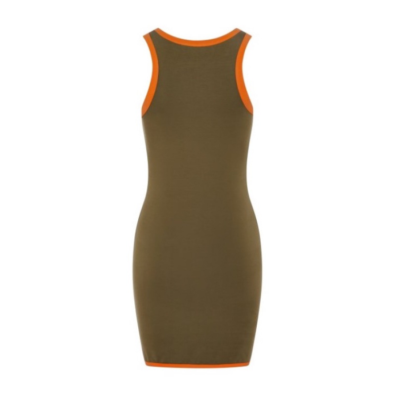 Trapstar Contrast Racer Kleid Damen Khaki Orange Österreich | JQ18-746