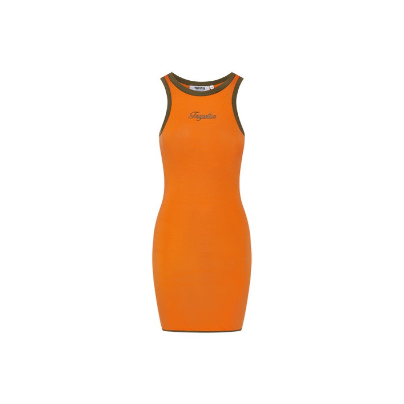 Trapstar Contrast Racer Kleid Damen Orange Khaki Österreich | SD28-197