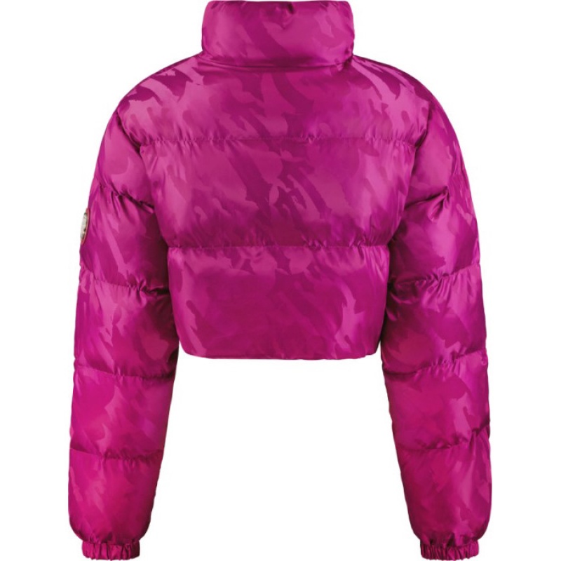 Trapstar Cropped T Jacquard Puffer Jacken Damen Fuchsie Rosa Österreich | AJ49-004