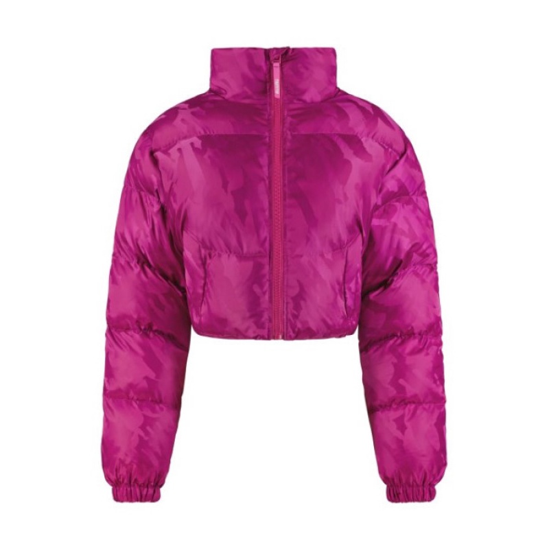 Trapstar Cropped T Jacquard Puffer Jacken Damen Fuchsie Rosa Österreich | AJ49-004