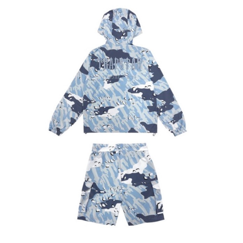 Trapstar Decoded Camo Windbreaker Oberbekleidung Herren Blau Camouflage Österreich | PE74-457