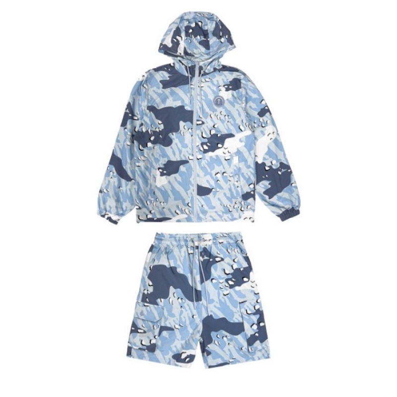 Trapstar Decoded Camo Windbreaker Oberbekleidung Herren Blau Camouflage Österreich | PE74-457