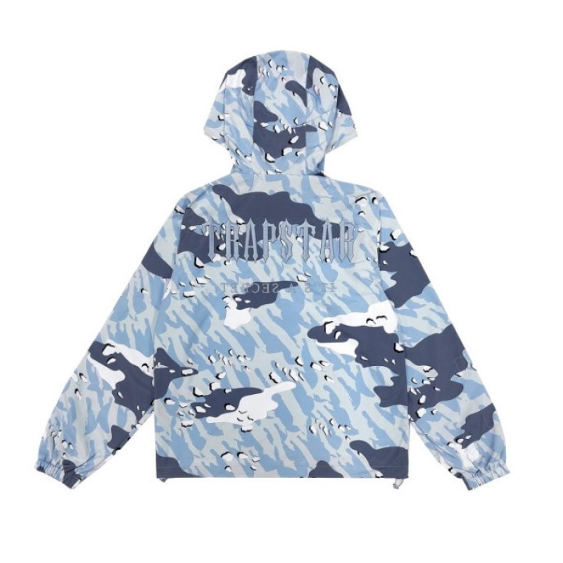 Trapstar Decoded Camo Windbreaker Oberbekleidung Herren Blau Camouflage Österreich | PE74-457