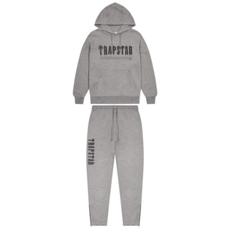 Trapstar Decoded Chenille 2.0 Hoodie Trainingsanzug Herren Grau Österreich | GD21-497