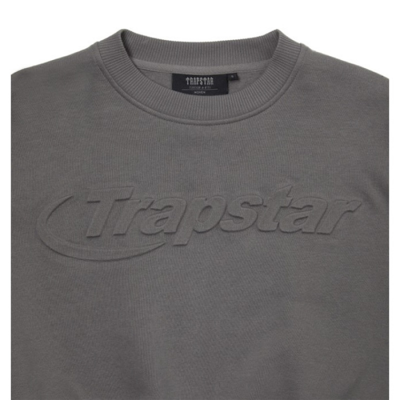 Trapstar Hyperdrive Crewneck Oberteil Damen Grau Österreich | BE55-063