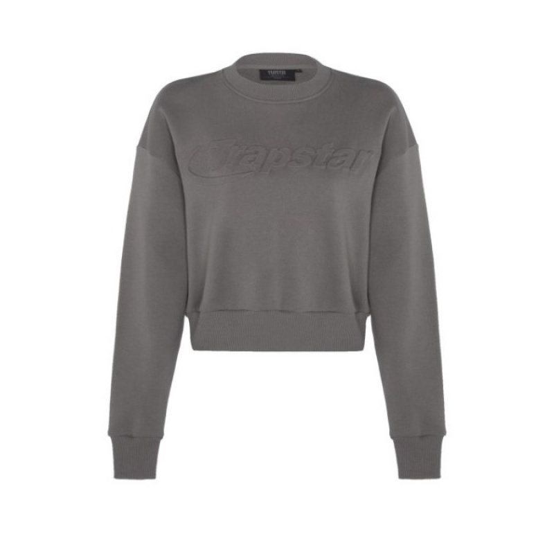 Trapstar Hyperdrive Crewneck Oberteil Damen Grau Österreich | BE55-063