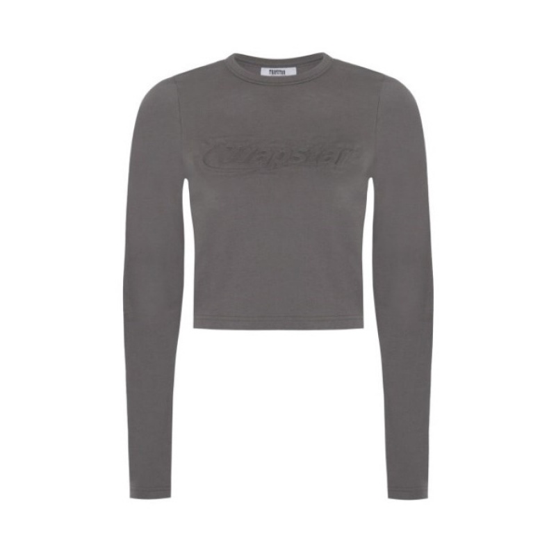 Trapstar Hyperdrive Cropped Long Sleeve Oberteil Damen Grau Österreich | IS08-745