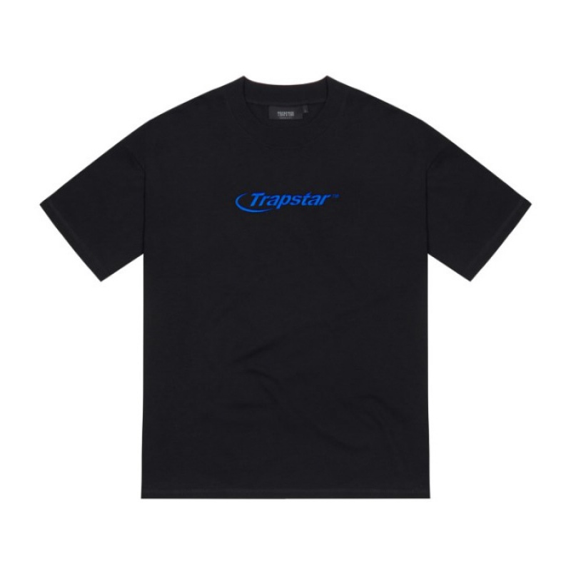 Trapstar Hyperdrive Embroidered Tee T-shirts Herren Schwarz Blau Österreich | RU25-276