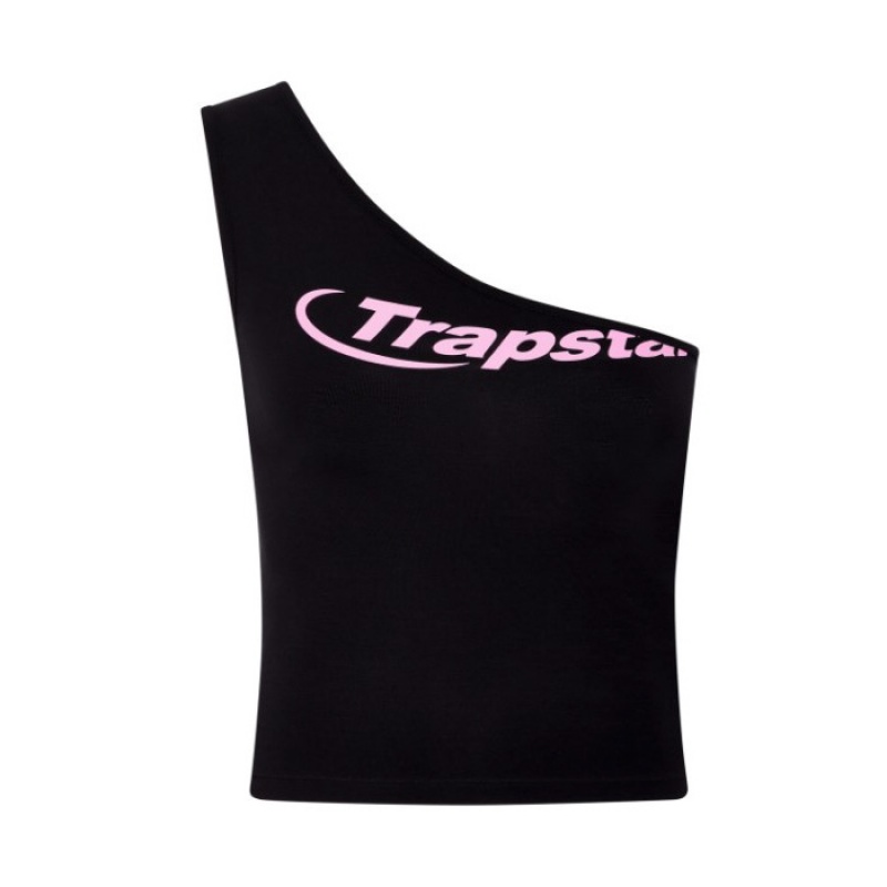 Trapstar Hyperdrive One Shoulder Vest Oberteil Damen Schwarz Rosa Österreich | KS95-720