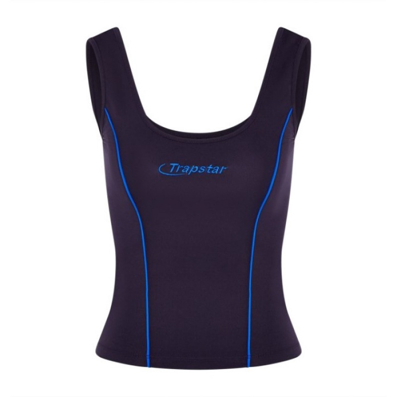 Trapstar Hyperdrive Piping Vest Oberteil Damen Navy Blau Österreich | WO14-639