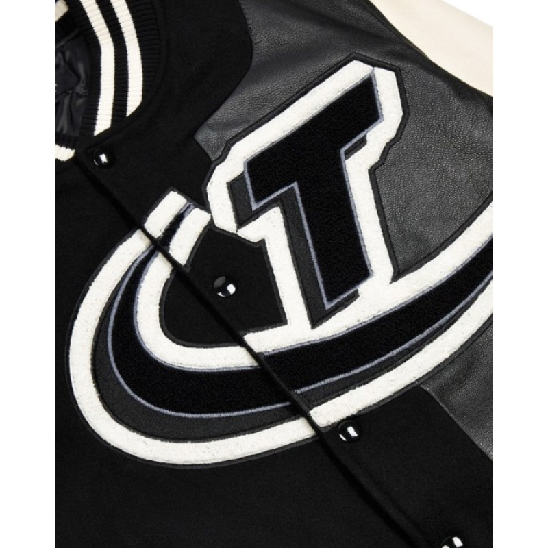 Trapstar Hyperdrive T Chenille Varsity Jacket Oberbekleidung Herren Schwarz Weiß Österreich | OW73-722