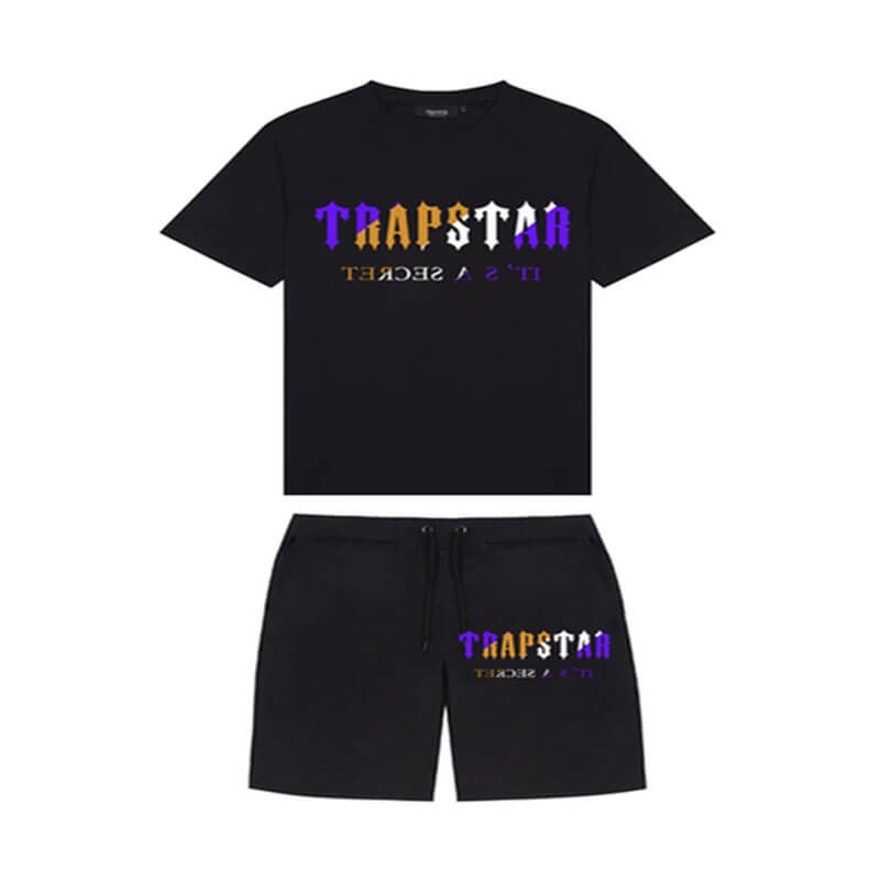 Trapstar Irongate Arch Chenille Set Kurze Hose Herren Schwarz Österreich | LH70-098