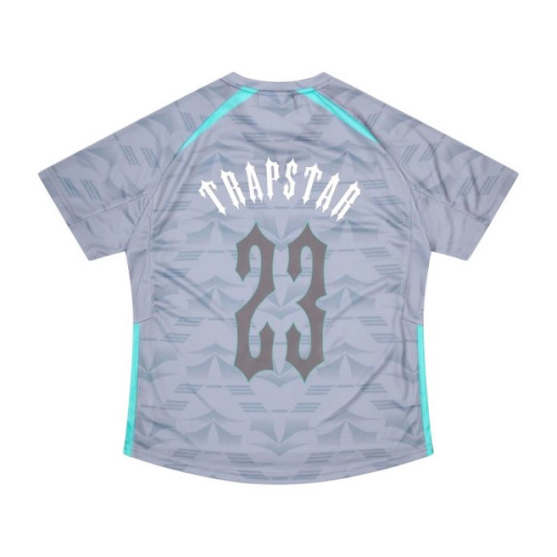 Trapstar Irongate Football Jersey T-shirts Herren Grau Blau Österreich | LQ01-700