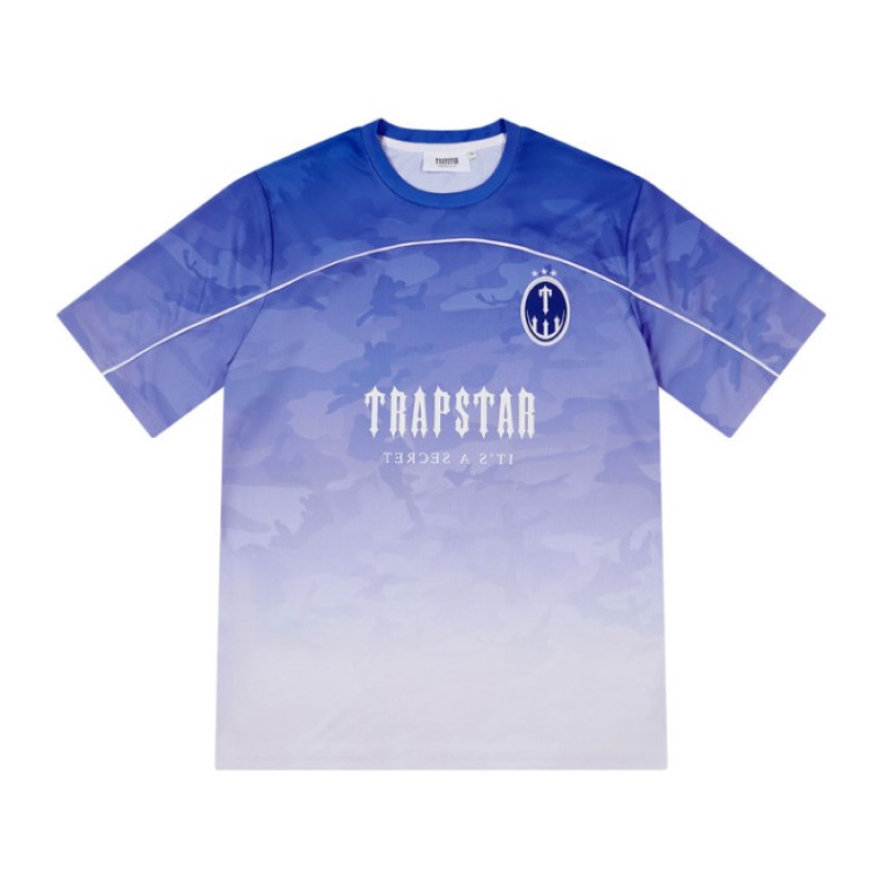 Trapstar Irongate Football Jersey T-shirts Herren Blau Österreich | ZQ68-868