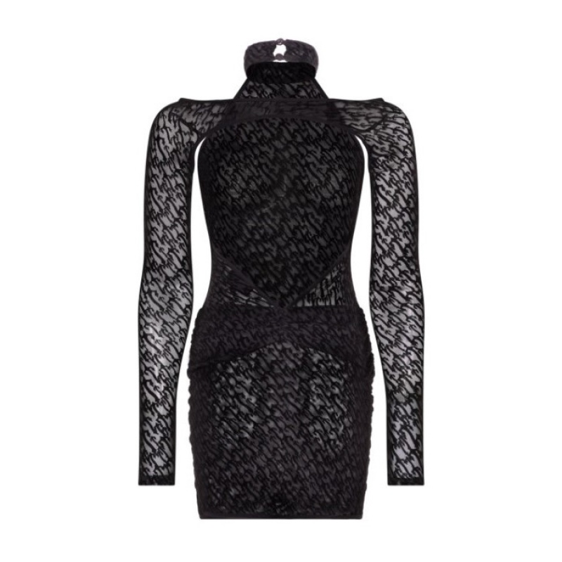 Trapstar Jacquard Mesh Kleid Damen Schwarz Österreich | SX71-494