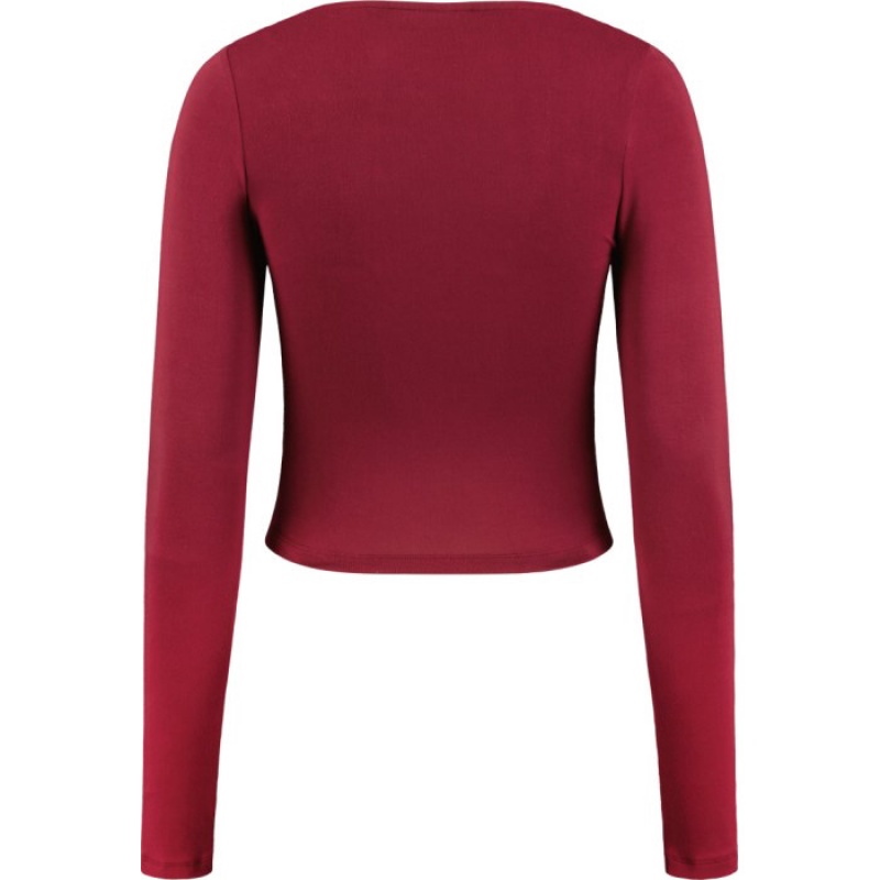 Trapstar Long Sleeve Wing Hem Bralette Oberteil Damen Rot Österreich | AE42-945