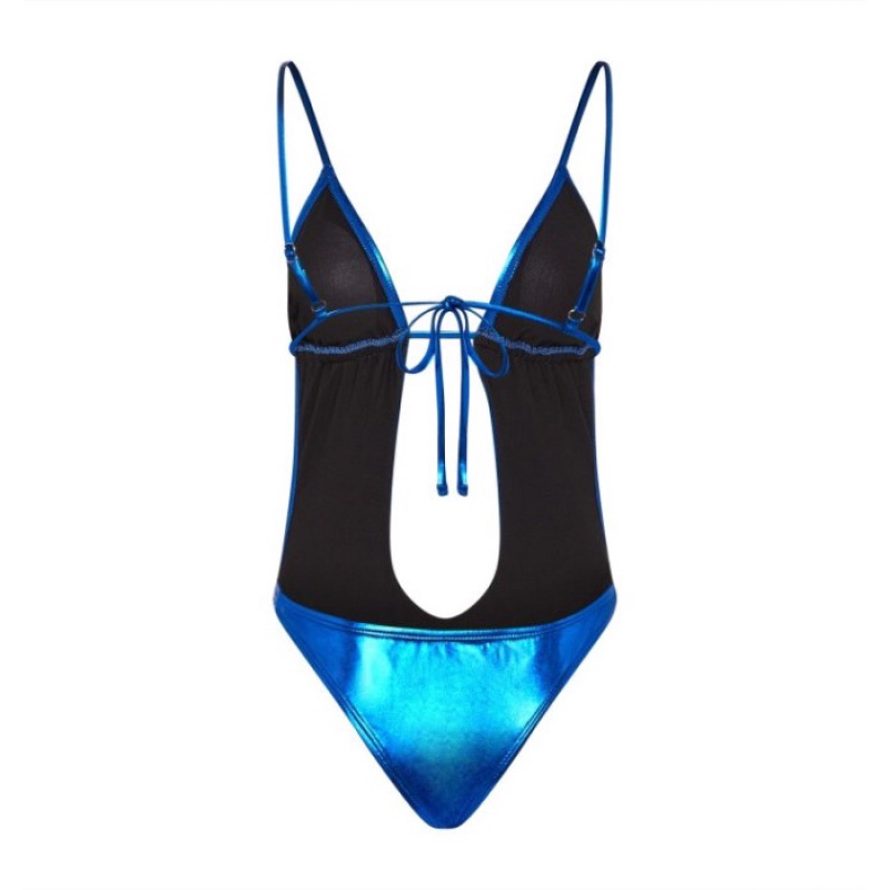 Trapstar Metallic Cutout One Piece Badeanzüge Damen Blau Österreich | KC00-113