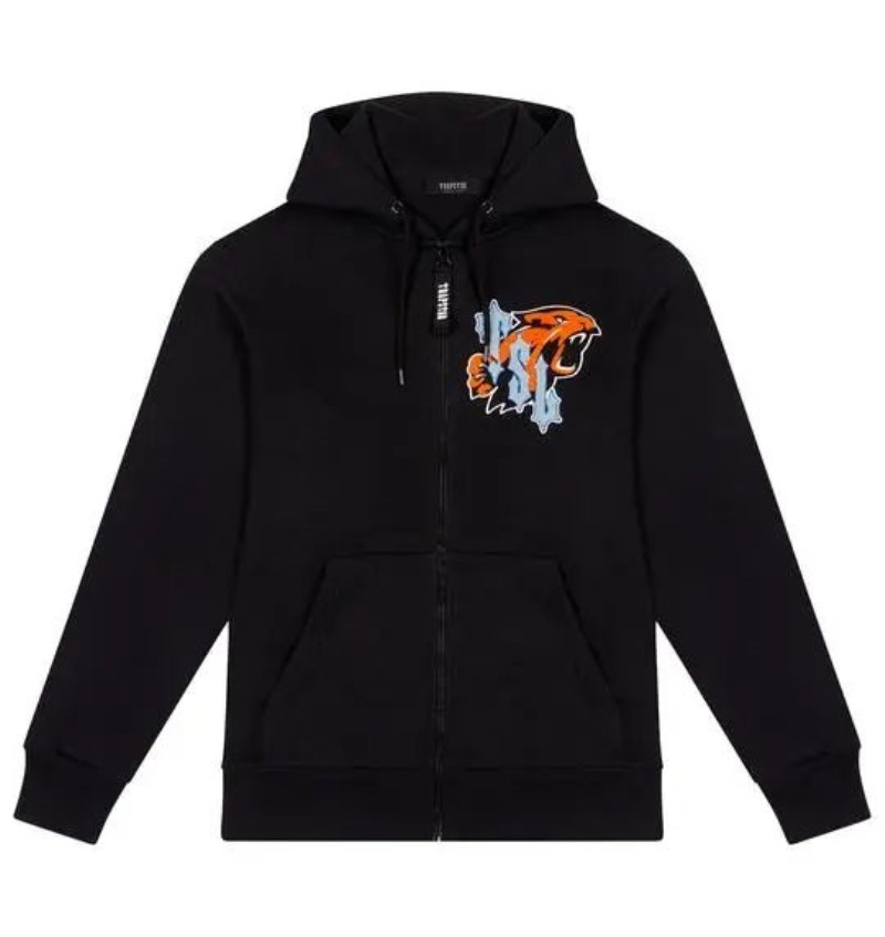 Trapstar SHooters Zip Logo Hoodie Herren Schwarz Österreich | CK83-181