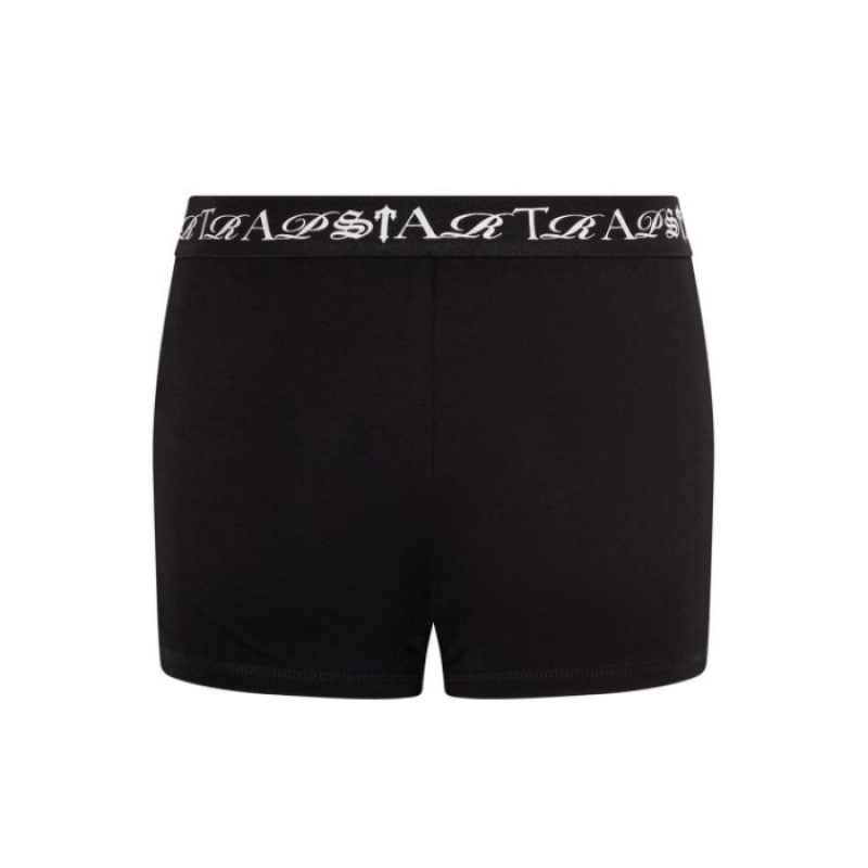 Trapstar Script Boxer Kurze Hose Damen Schwarz Weiß Österreich | AA87-174