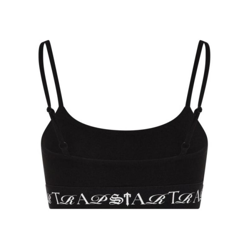 Trapstar Script Bra Oberteil Damen Schwarz Weiß Österreich | VP32-366