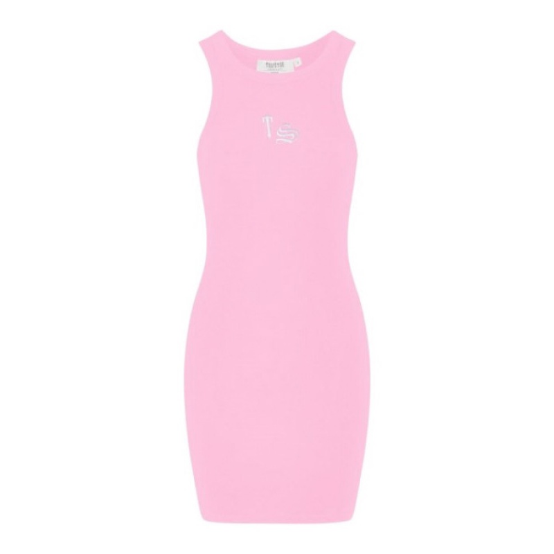 Trapstar Script Racer Kleid Damen Rosa Österreich | FG17-172