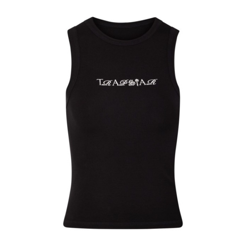 Trapstar Script Racer Vest Oberteil Damen Schwarz Weiß Österreich | RC62-004