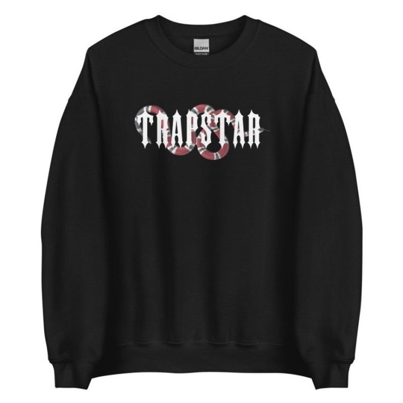 Trapstar Snake Sweatshirts Herren Schlangenoptik Schwarz Österreich | NN81-218