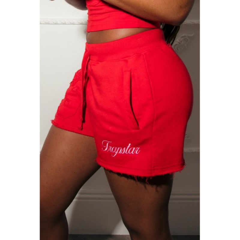 Trapstar TS-Star Kurze Hose Damen Rot Österreich | AZ70-229