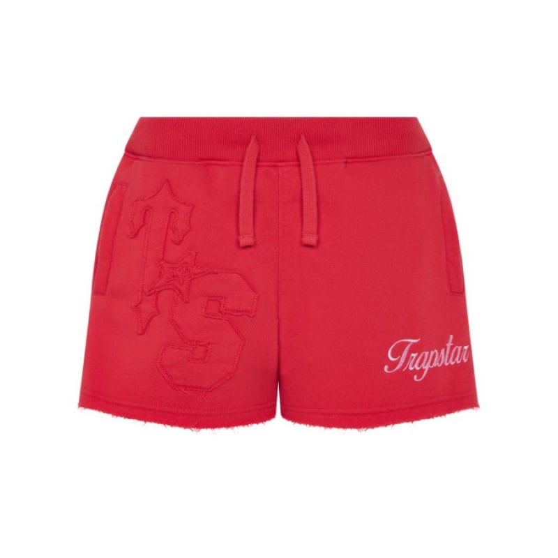 Trapstar TS-Star Kurze Hose Damen Rot Österreich | AZ70-229