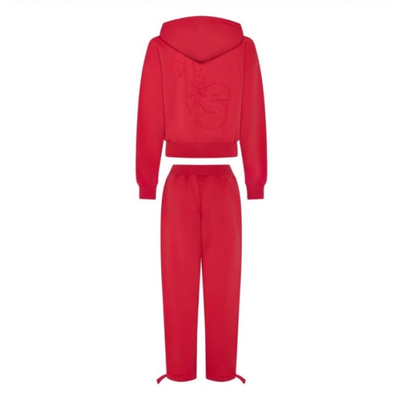 Trapstar TS-Star Zip Up Track Oberteil Damen Rot Österreich | QW91-360