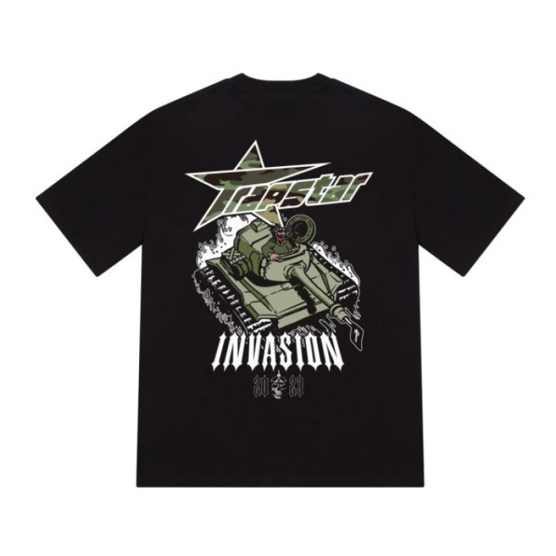 Trapstar Trap Invasion Tee T-shirts Herren Schwarz Österreich | ZN40-553