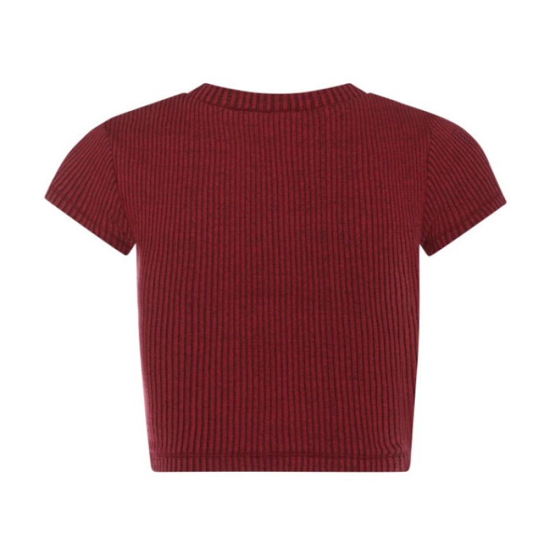 Trapstar Two Tone Rib Tee Oberteil Damen Rot Schwarz Österreich | BY19-205