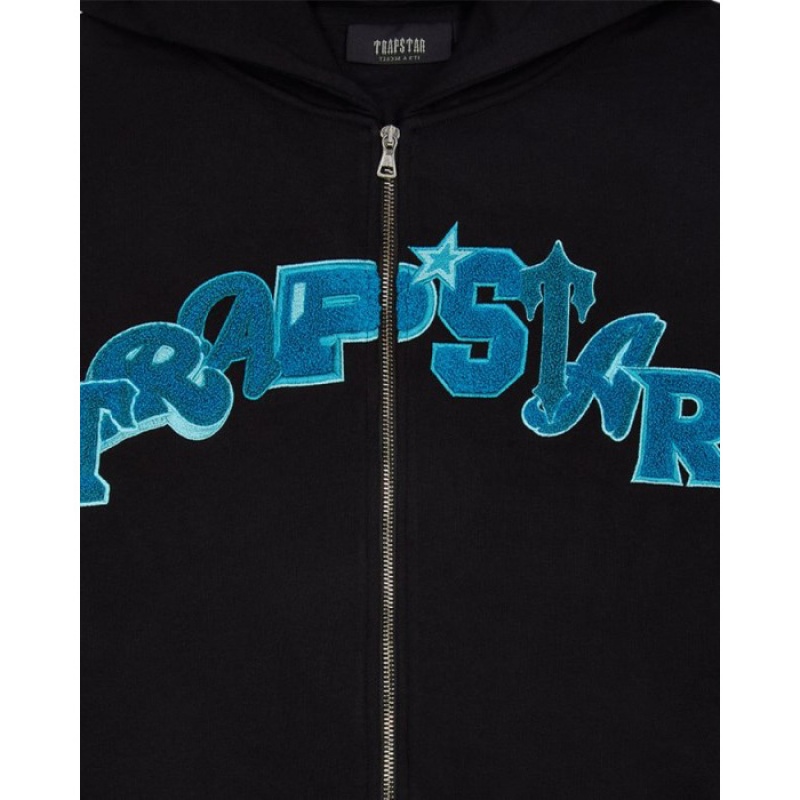 Trapstar Wildcard Chenille Hoodie Herren Schwarz Türkis Österreich | EJ14-385