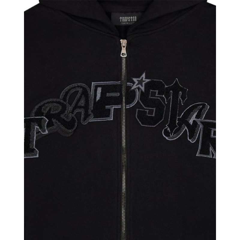 Trapstar Wildcard Chenille Zip Hoodie Herren Schwarz Österreich | SF22-680