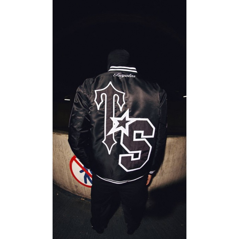 Trapstar Wildcard Varsity Jacket Oberbekleidung Herren Blackout Edition Österreich | JM75-232