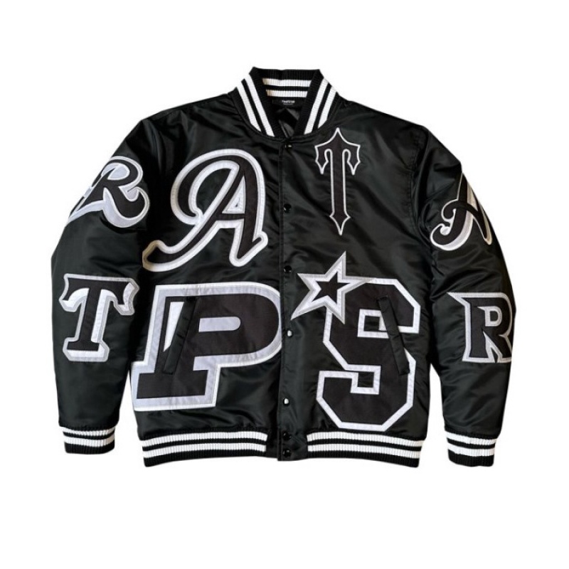 Trapstar Wildcard Varsity Jacket Oberbekleidung Herren Blackout Edition Österreich | JM75-232